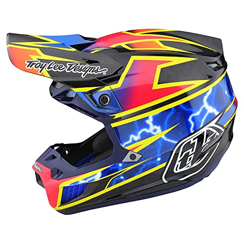 Troy Lee Designs SE5 Carbon Adult Motocross Dirt Bike Helmet W/MIPS, Lightning Black