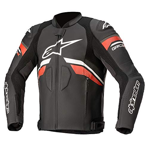 Alpinestars GP Plus R V3 Rideknit Leather Jacket (Black/White/Bright Red) - Size 50