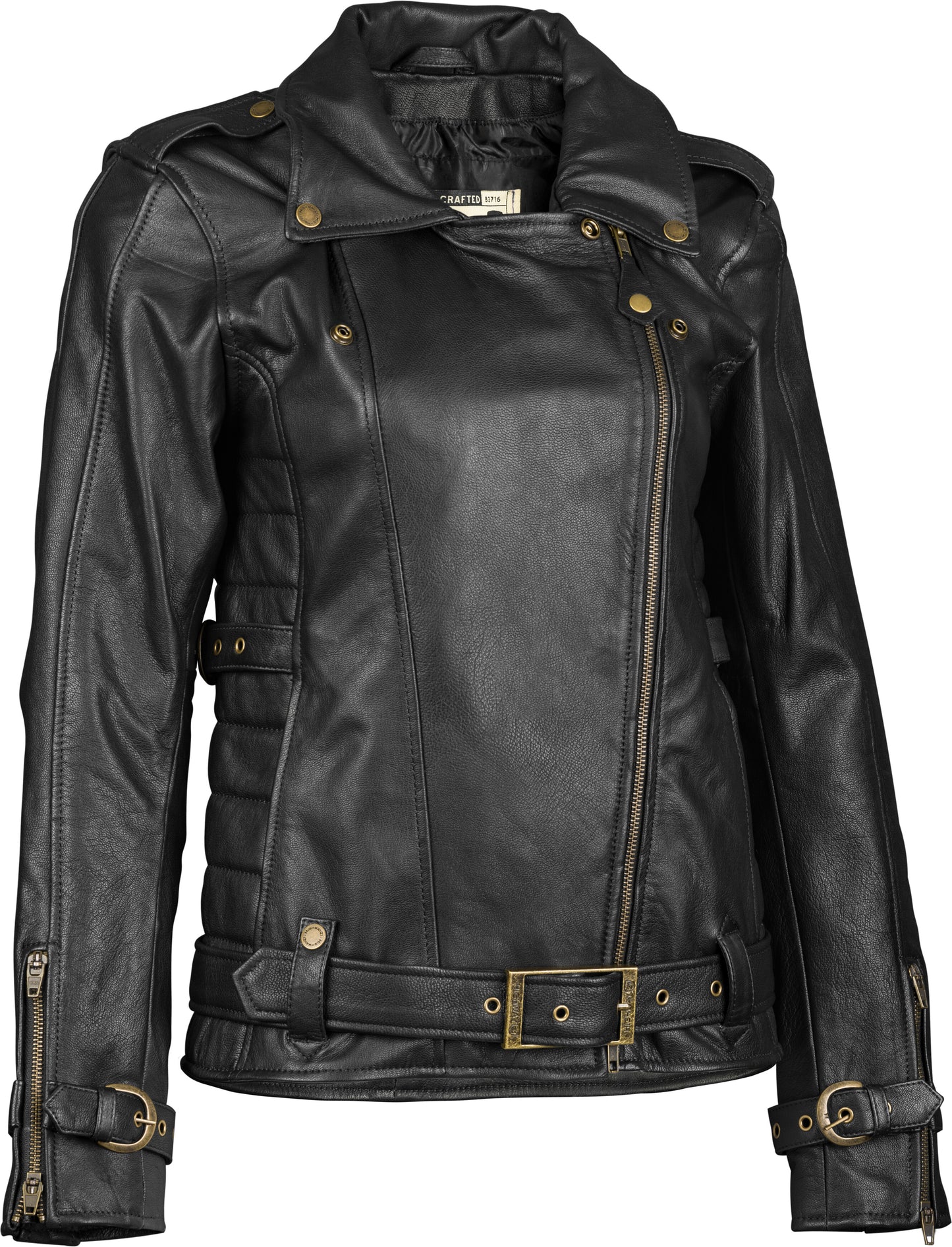 Highway 21 Women's Pearl Leather Motorcycle Jacket (Black)