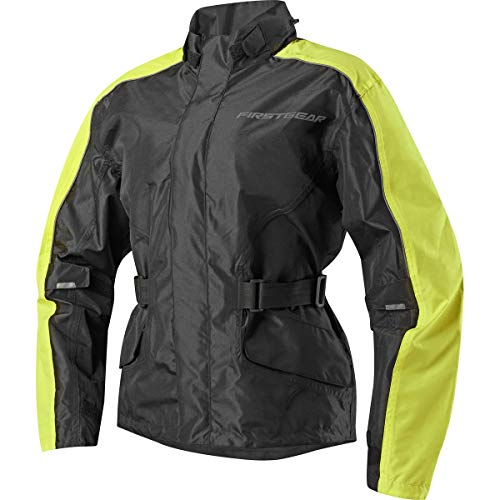 Firstgear Women's Triton Rain Jacket (Black/HI-VIZ) - Medium