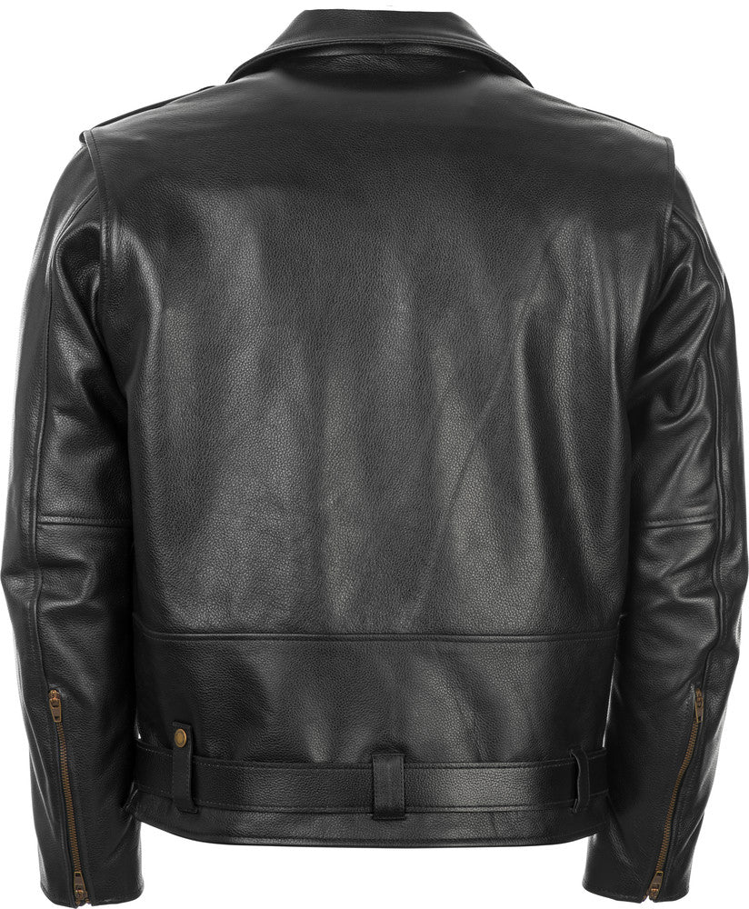 Highway 21 Murtaugh Cowhide Leather Motorcycle Jacket (Black)