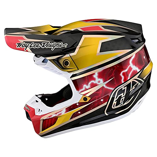 Troy Lee Designs SE5 Carbon Adult Motocross Dirt Bike Helmet W/MIPS (Lightning Gold)